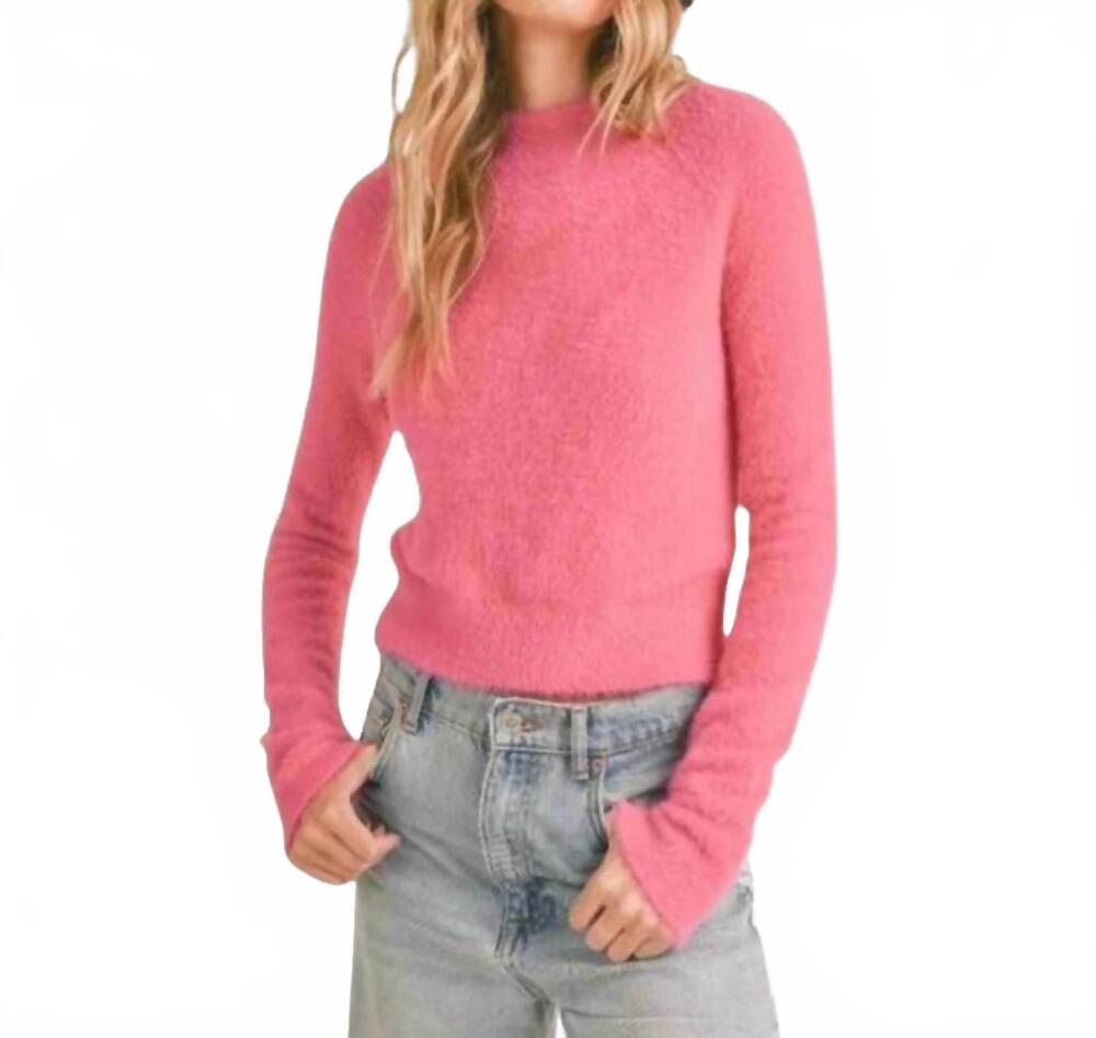 NEW SADIE & SAGE ari fuzzy sweater in magenta